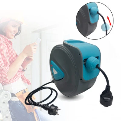 YUENFONG 20m Automatik Kabelaufroller Verlängerungskabel Kabeltrommel Kabelrolle Kabel