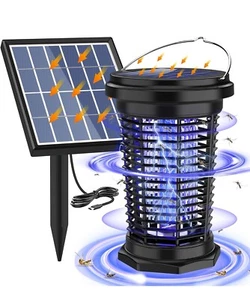 Solar Bug Zapper for Outdoor & Indoor, USB Rechargeable Mosquito Killer Lamp wit - Picture 1 of 9