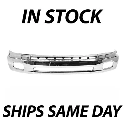 NEW Chrome Steel Front Bumper Face Bar for 2000-2006 Toyota Tundra w/ Fog 00-06 Foto 1 de 4