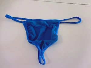 Men's Flat front low rider G String Thong Back Choice Blue spandex US 1 day ship - Picture 1 of 4