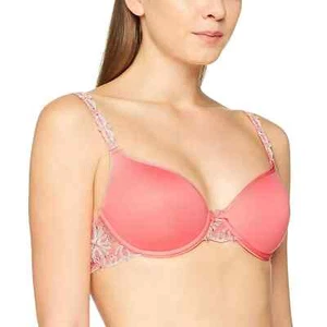 NWT Chantelle 2606 Champs Elysees Smooth Convertible T-Shirt Bra Coral  34D $88 - Picture 1 of 4