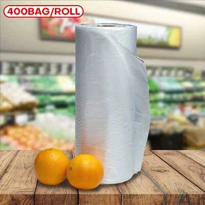 400 Bags/Roll Plastic Clear Produce Bag on a Roll Durable Food Storage Saver Bag - Image 1 of 4