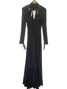 ROBERTO CAVALLI Blue Cut Out Mock Neck Fit & Flare Maxi Dress 40 IT 6 US - Picture 1 of 9