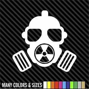 Nuclear Gas Mask Sticker Decal 4 Laptop Car Window - Many Colors & Sizes - Picture 1 of 15