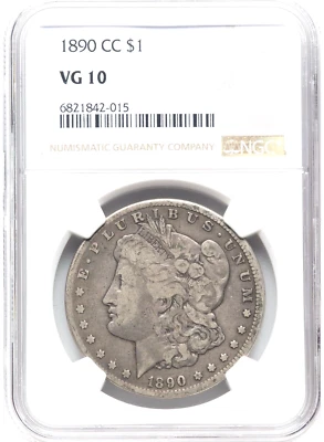 1890-CC Morgan Silver Dollar VG10 NGC - Image 1 of 3