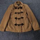 Gap Duffle Coat Jacket Small Small Brown  Wool Blend Pockets Full Zip Toggle