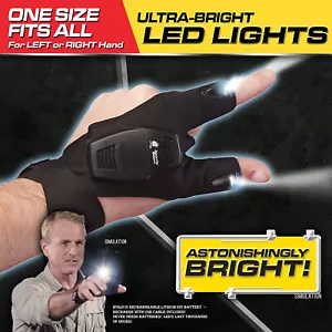 Guanto da dito RICARICABILE luci LED torcia guanto attrezzatura esterna pesca notturna - Foto 1 di 3