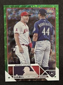 2023 Topps Update Series Green Foil Mike Trout & Julio Rodriguez /499 US132