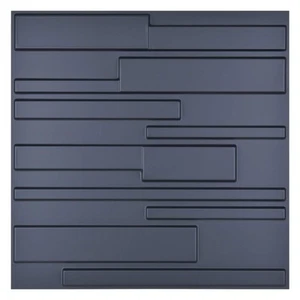 Art3d 3D Wall Panels PVC Crossed lines Design (32 Sq.Ft) Black - Picture 1 of 5