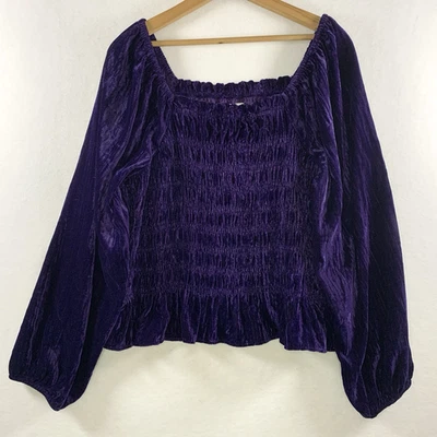 Top corto de terciopelo para mujer XL púrpura campesino Ren Faire Whimsigoth Witchy Foto 1 de 4