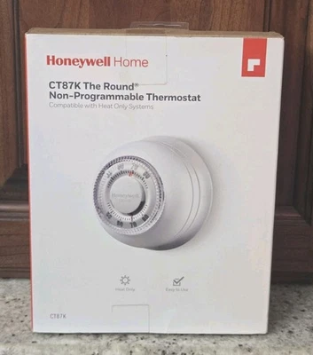 NUEVO Termostato Honeywell Home Redondo No Programable Blanco Diseño Clásico CT87K Foto 1 de 2