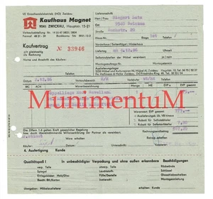 Kaufhaus Magnet ZWICKAU - Rechnung Beleg Kaufvertrag 1986 L. Siegert | R266 - Bild 1 von 2