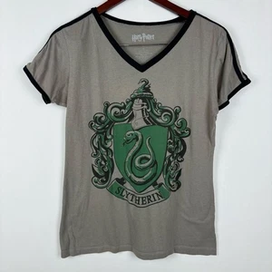 Vintage Harry Potter Slytherin Malfoy T-Shirt mit V-Ausschnitt - Bild 1 von 3