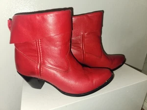 Capezio Damen Gr.9,5M rote Leder Western Stiefeletten * guter Zustand  - Bild 1 von 18