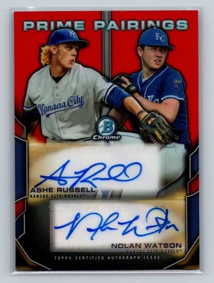 Ashe Russell / Nolan Watson Red Auto /5 2015 Bowman Draft - Image 1 of 2
