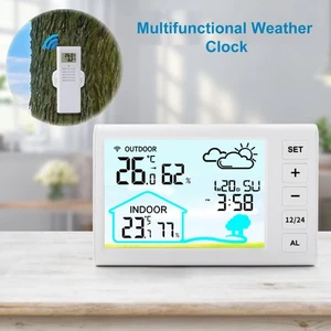 Estación Meteorológica Inalámbrica Interior Exterior Pantalla de Temperatura Reloj Alarma YCCE - Imagen 1 de 14