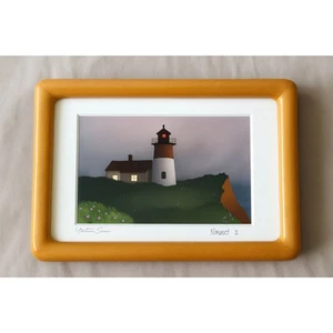 Martin Stein 1990s Nauset Lighthouse Eastham MA Digital Art Print Framed Signed  - Picture 1 of 5