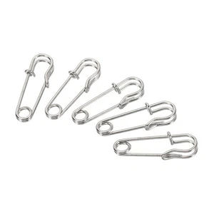 50Pcs Safety Pins 1.06 Inch Large Metal Sewing Pins Silver Tone - Picture 1 of 5