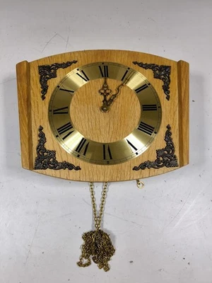 Vintage Wooden Wall Clock - Signs of Use, Working - Image 1 of 4