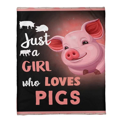 Just A Girl Who Loves Pigs Blanket Funny Gift Idea On Birthday Christmas 50x60 - Image 1 of 4
