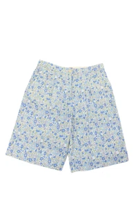 Gucci Girls Linen Floral Print High Rise Walking Shorts Blue Size 12 - Picture 1 of 8