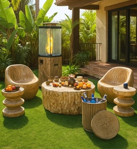 Exklusive Gartenmöbel in Holzoptik, Grill, Terassenheizer, Hocker, Feuerschale - Bild 1 von 18