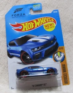 HOT WHEELS 2016 MUSCLE MANIA '16 CAMARO SS BLUE 9/10 - Picture 1 of 3