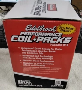 NEW EDELBROCK COIL PACKS PACKAGE OF 8 MAX FIRE 22783 - Picture 1 of 4