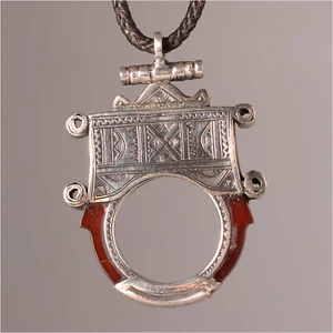 13483 #Tuareg Amulet Silver Carnelian Pendant Gri Touareg Niger - Picture 1 of 8