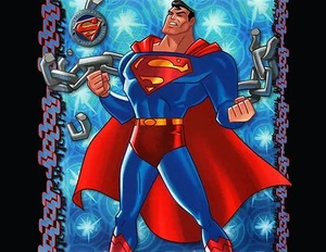 ANIMATED JUSTICE LEAGUE PRINT - SUPERMAN BREAKING CHAINS - Picture 1 of 1