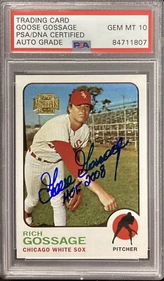 Goose Gossage Signed 2001 Topps Archives #174 Card HOF PSA/DNA Auto Gem Mt 10 - Image 1 of 2