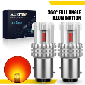 Pair 1157 Tail Light Bulbs Led Red Bay15d P21/5w 12v Stop Brake Bulb Upgrade US - Picture 1 of 11