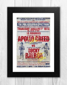 Rocky Balboa v Apollo Creed reproduction autograph boxing poster choice of frame - Imagen 1 de 2