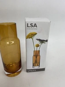 LSA International Utility Vase, H19cm, Amber Orange Glass Ex John Lewis Display