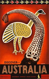 Estampado de arte en pared para el hogar - póster de viaje vintage - AUSTRALIA - A4,A3,A2,A1 - Imagen 1 de 1