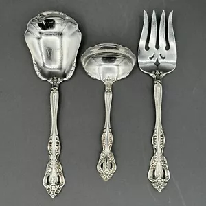 Oneida Heirloom Michelangelo Cube 3-Piece Serving Hostess Set Stainless Flatware - Picture 1 of 13