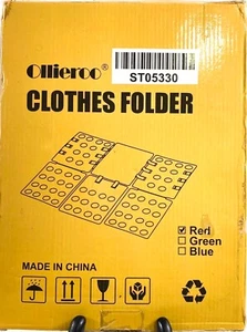 Ollieroo Red Clothes Folder Folding Board Laundry Organizer T Shirt Fast Fold - Picture 1 of 1