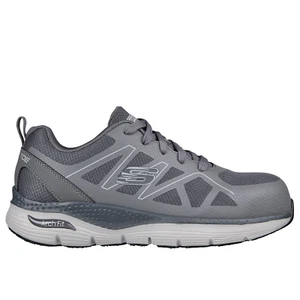 Skechers Men's 200152 Vigorit Gray Arch Fit Slip Resistant Safety Toe Work Shoes - Picture 1 of 18