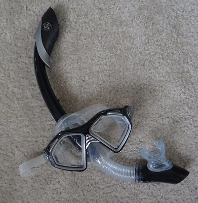 euc U.S. DIVERS PREMIUM black/gray Mask & Snorkel 2pc combo set,size adult - Image 1 of 2