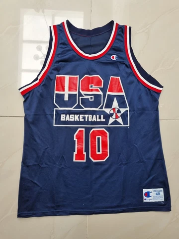 Rare '92 Vintage Champion USA Basketball Clyde Drexler Jersey Dream Team 48 XL Cover
