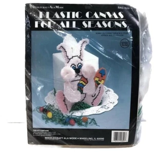 NUOVO coniglietto pasquale scatola di fazzoletti copertura Needlecraft Ala Mode tela plastica S92-829 - Foto 1 di 4