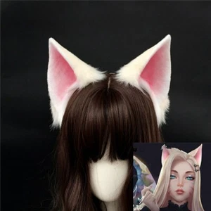 Beast Ahri Wolf Cat Dog Ears Hairhoop Headwear For Cosplay Costume Accessories - Picture 1 of 6