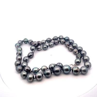 Nuovo 11-14mm Coltivata Tahitiana Perla Opera Collana 30in. Sterling Chiusura - Immagine 1 di 4