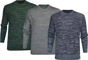 Knitted Jumper Top Thin Crew Neck Pullover Sweater Heathered Knit Style ExStore - Picture 1 of 10