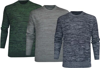 Knitted Jumper Top Thin Crew Neck Pullover Sweater Heathered Knit Style ExStore - Image 1 of 4