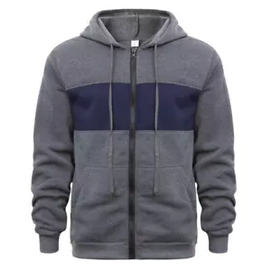 Sudaderas con capucha informales para hombre con bolsillos con cremallera cremallera completa sudadera de manga larga - Imagen 1 de 9