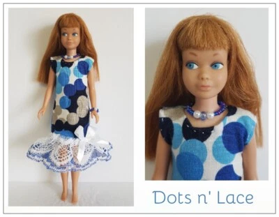 HM Clothes fits vintage Skipper Dolls - Dots Dress & Jewelry Fashion NO DOLL d4e Foto 1 de 4