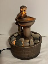Classic Americana Series Bronze Childhood Memories 8" LED Relaxing Fountain NEW