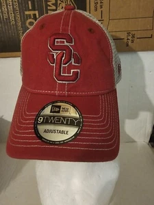 USC NEW ERA RED ADULT Trojans "SC" Baseball cap Hat 9twenty Snapback N w Tag - Picture 1 of 6