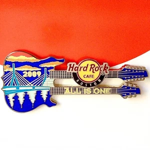 2009 HARD ROCK CAFE BOSTON ZAKIM BRIDGE DOUBLE NECK GUITAR LE PIN - Picture 1 of 1